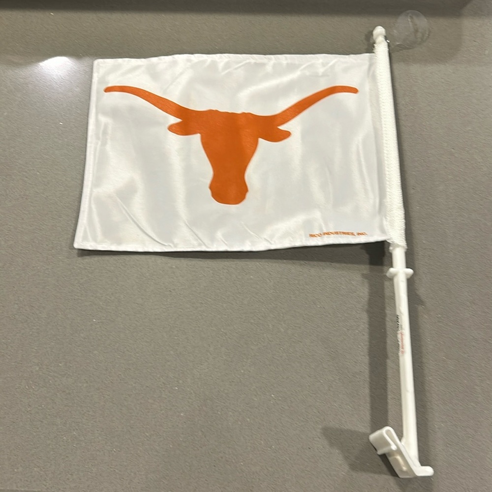 Texas Longhorns White Logo Car Flag